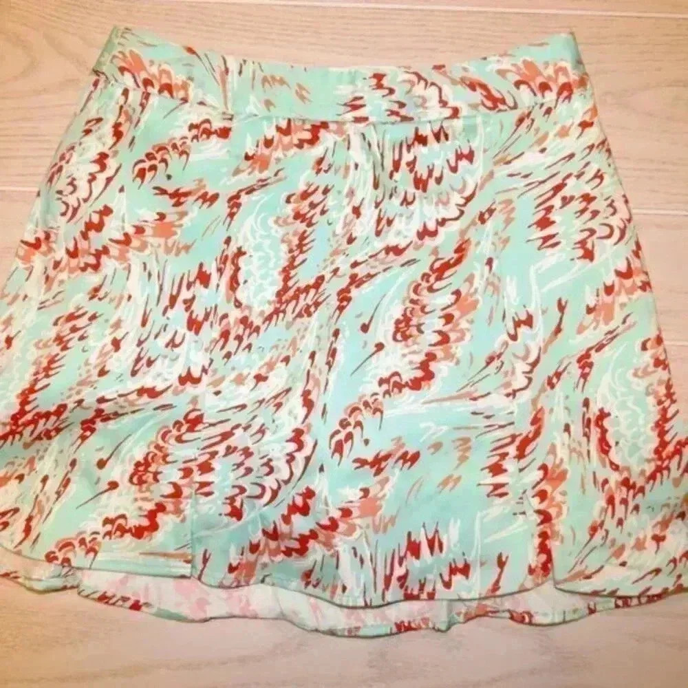 Lady Hagen Women's Golf Skort Mint Green Printed Skirt Skort Size 4